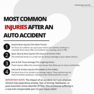 common auto accident injuries