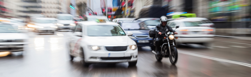 motorcycle in city traffic