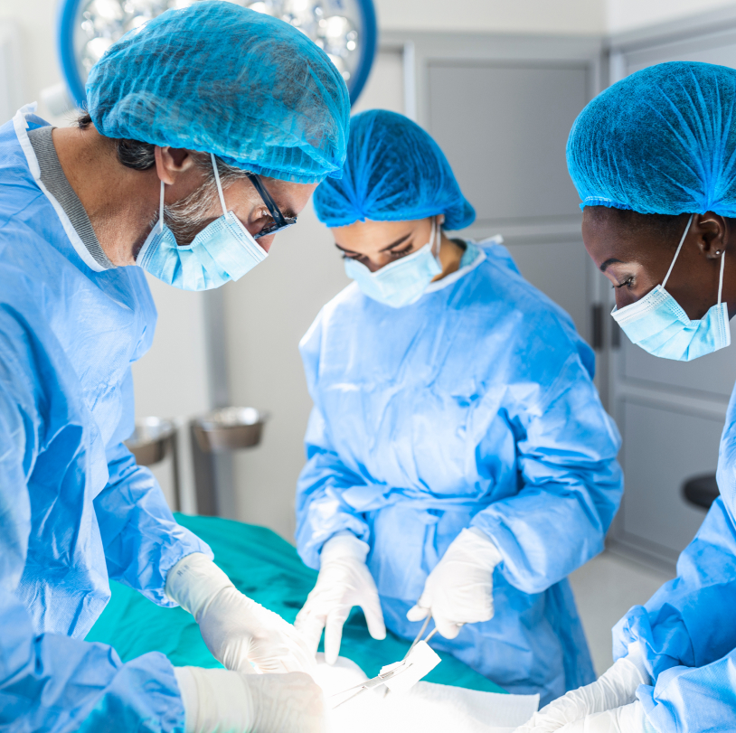 medical professionals during operation