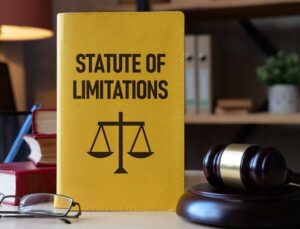 Statute of limitations concept book on table.
