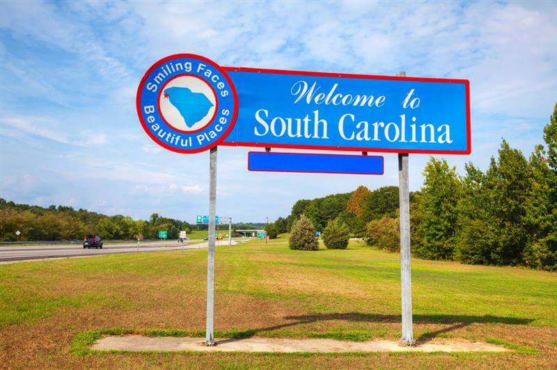 Welcome to South Carolina sign board.