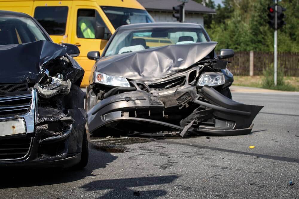 Car collision in highway street.